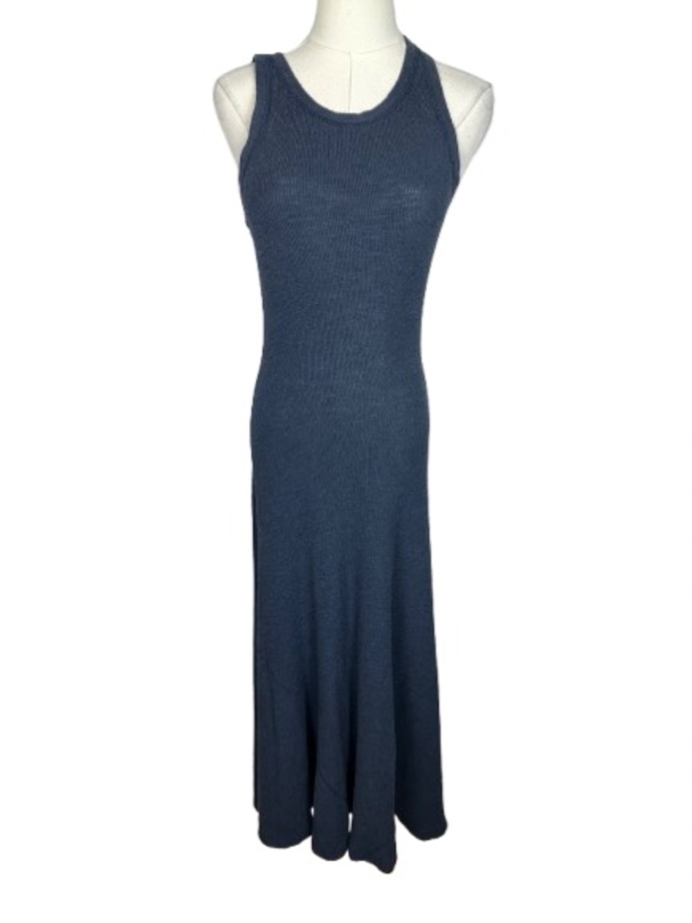 Polo Ralph Lauren Sleeveless Ribbed Fit n Flare Maxi Dress in Navy Blue Size S